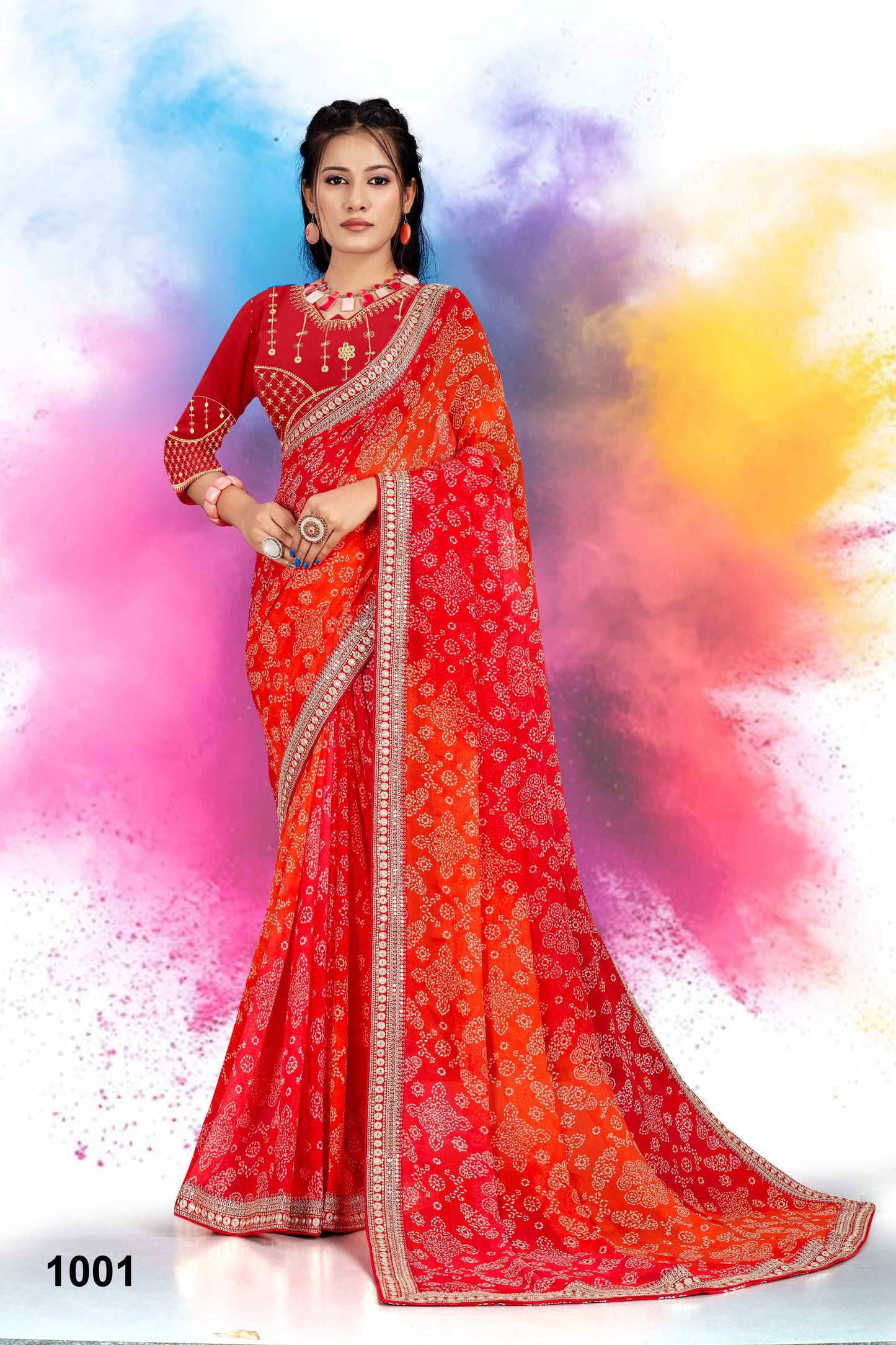 SKU ; RF 2700 RAJ FASHION RAJSTHANI BANDHEJ ROYAL LOOK PREMIUM SAREE