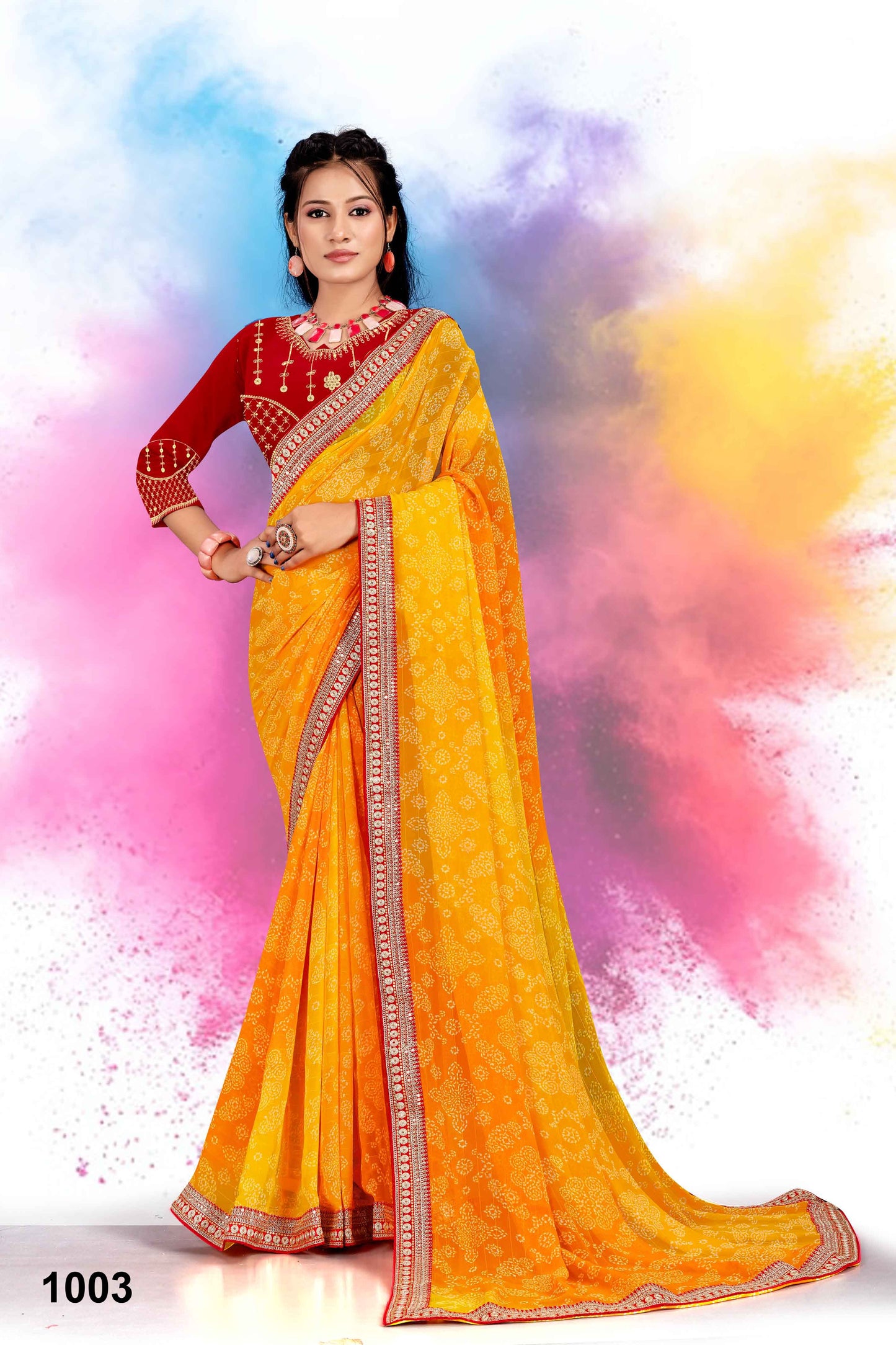 SKU ; RF 2700 RAJ FASHION RAJSTHANI BANDHEJ ROYAL LOOK PREMIUM SAREE
