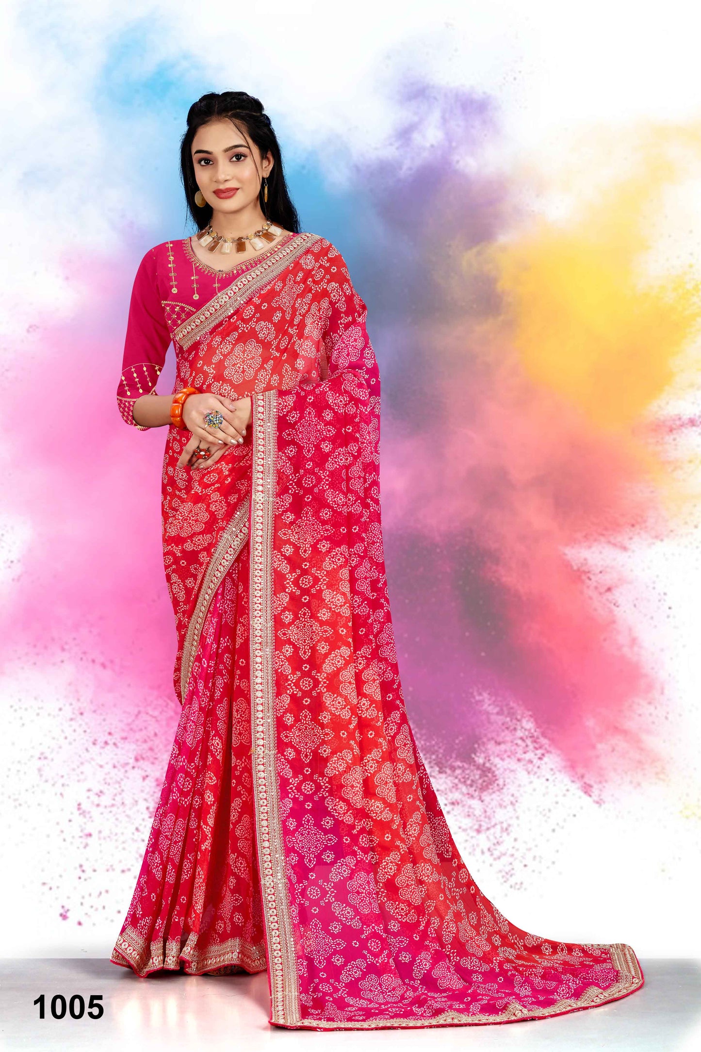 SKU ; RF 2700 RAJ FASHION RAJSTHANI BANDHEJ ROYAL LOOK PREMIUM SAREE