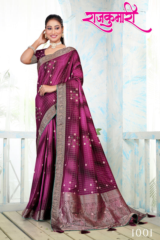 SKU ; 2200 RAJ FASHION KANJIVARAM SILK SAREE WITH DAIMOND WORK