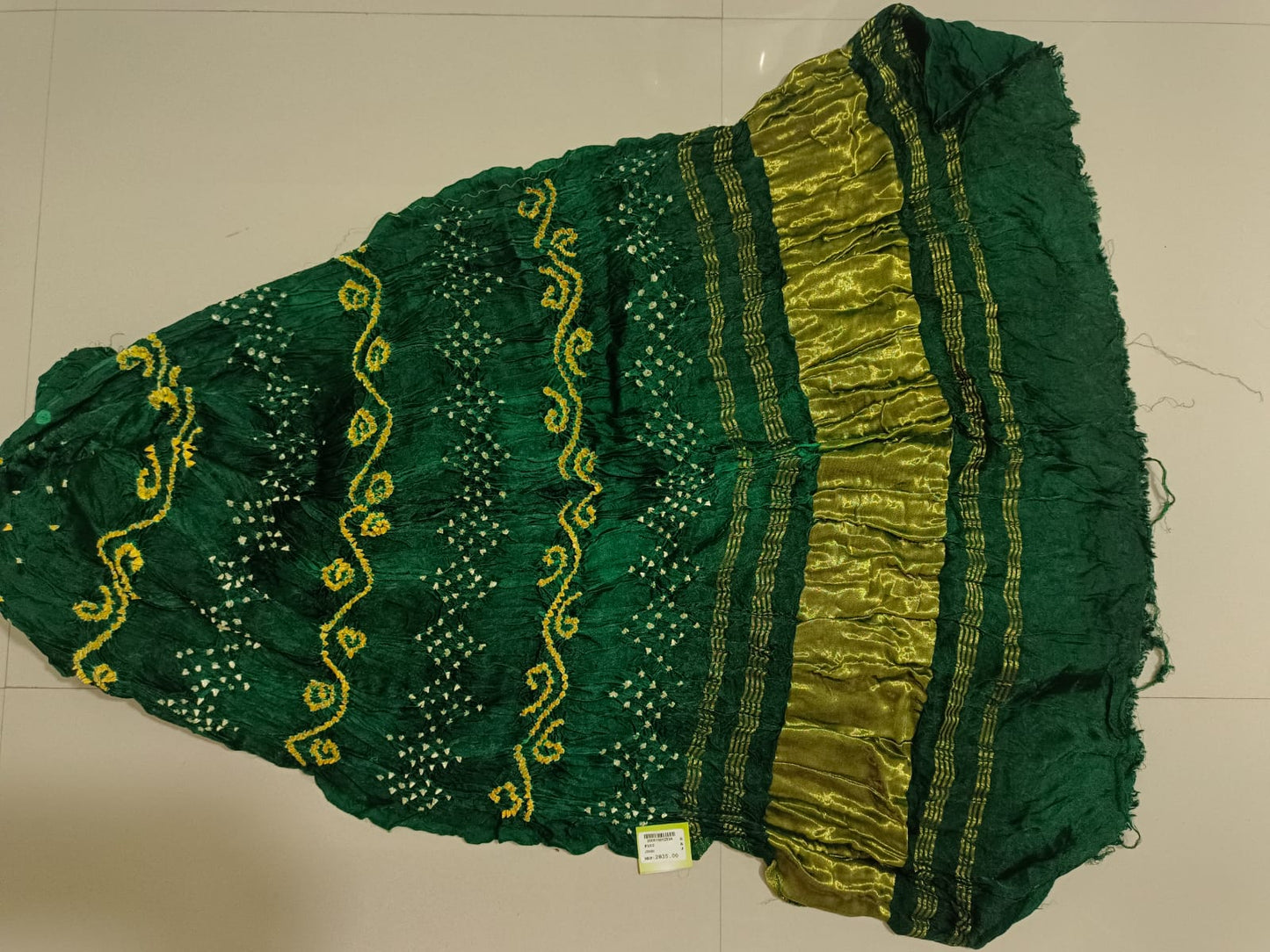 SKU ;RF51 RAJ FASHION PURE GAJI LANGDI PATTA BANDHANI SAREE