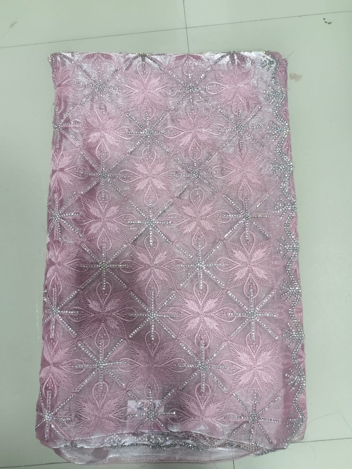 SKU;RF40 RAJ FASHION TISSUE EMBROIDERY WITH ZARKHAN DAIMOND SAREE