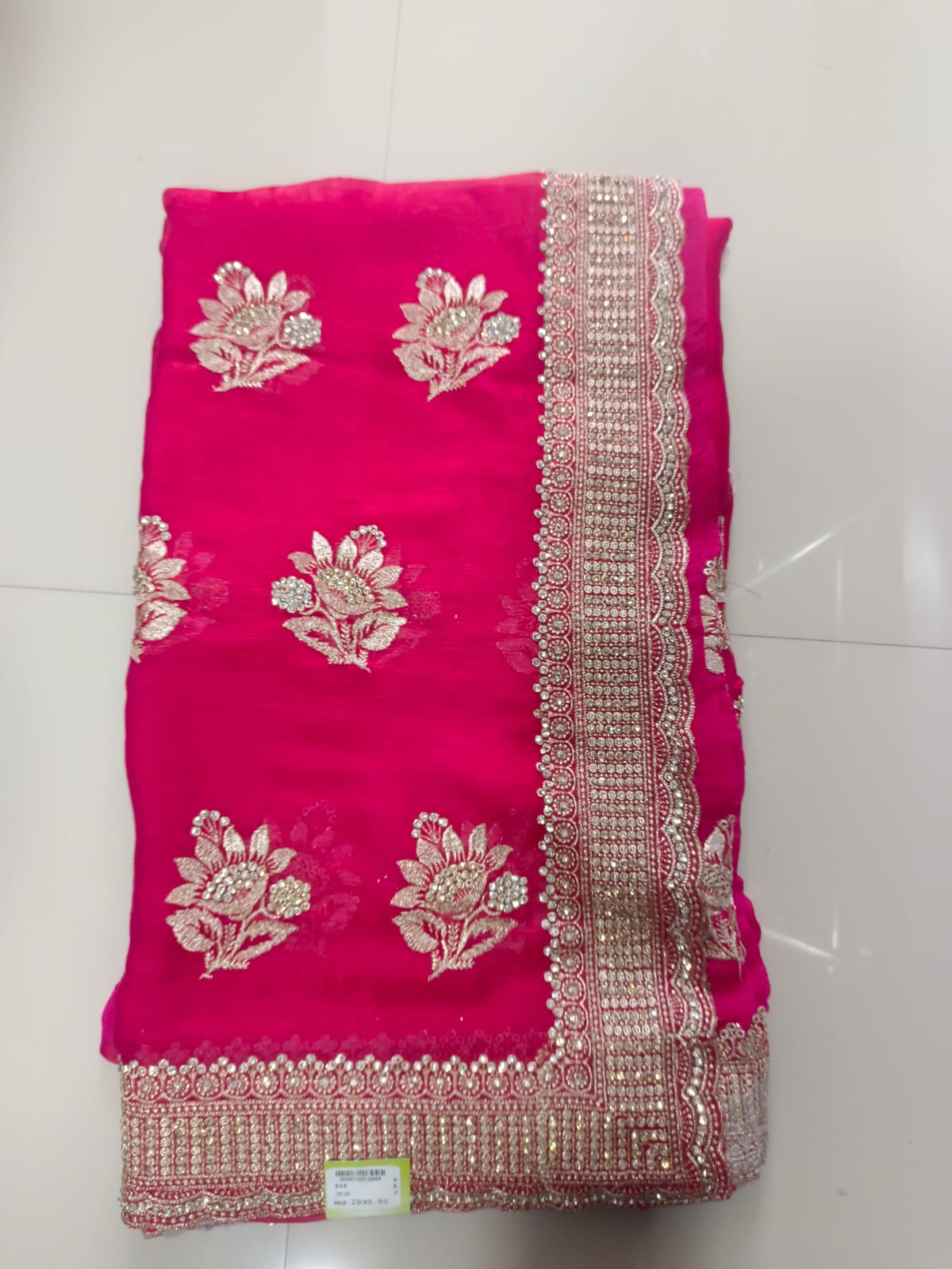 SKU ;RF73 RAJ FASHION JARI WITH EMBROIDERY CHIFFON SAREE PREMIUM