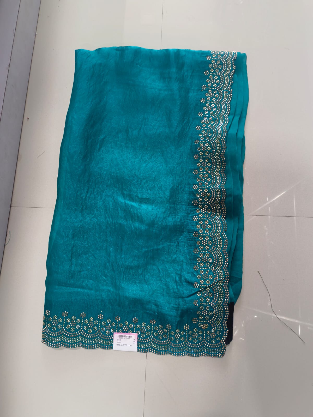 SKU; RF64 RAJ FASHION SIROSKI BORDER FANDI CHIFFON SAREE
