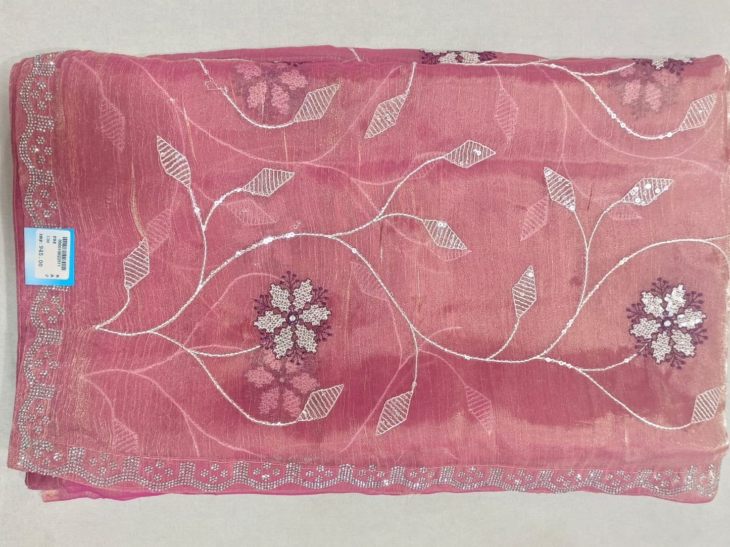 SKU ;RF79 RAJ FASHION EMBROIDERY WORK JIMMY CHHO SAREE