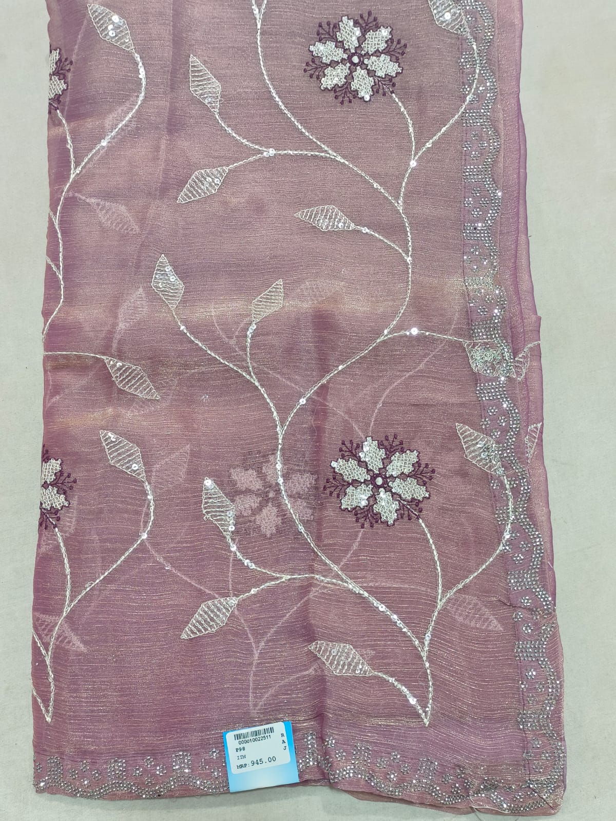 SKU ;RF79 RAJ FASHION EMBROIDERY WORK JIMMY CHHO SAREE