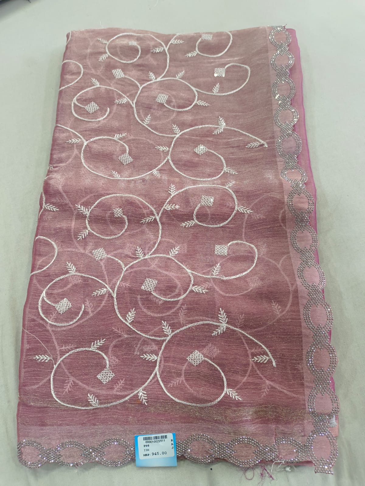 SKU ;RF88 RAJ FASHION EMBROIDERY WORK JIMMY CHHO NEW SAREE