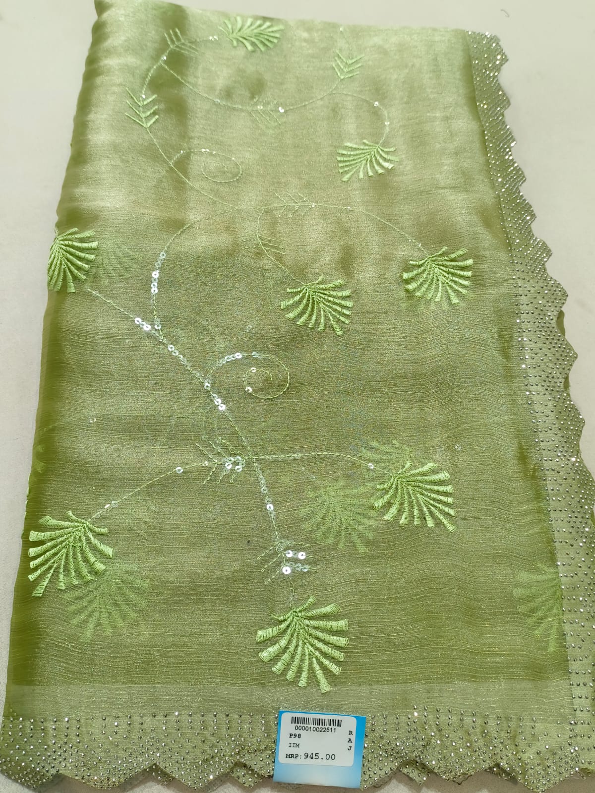 SKU ; RF99 RAJ FASHION NEW JIMMY CHHO SAREE SEQUENCE WORK PREMIUM