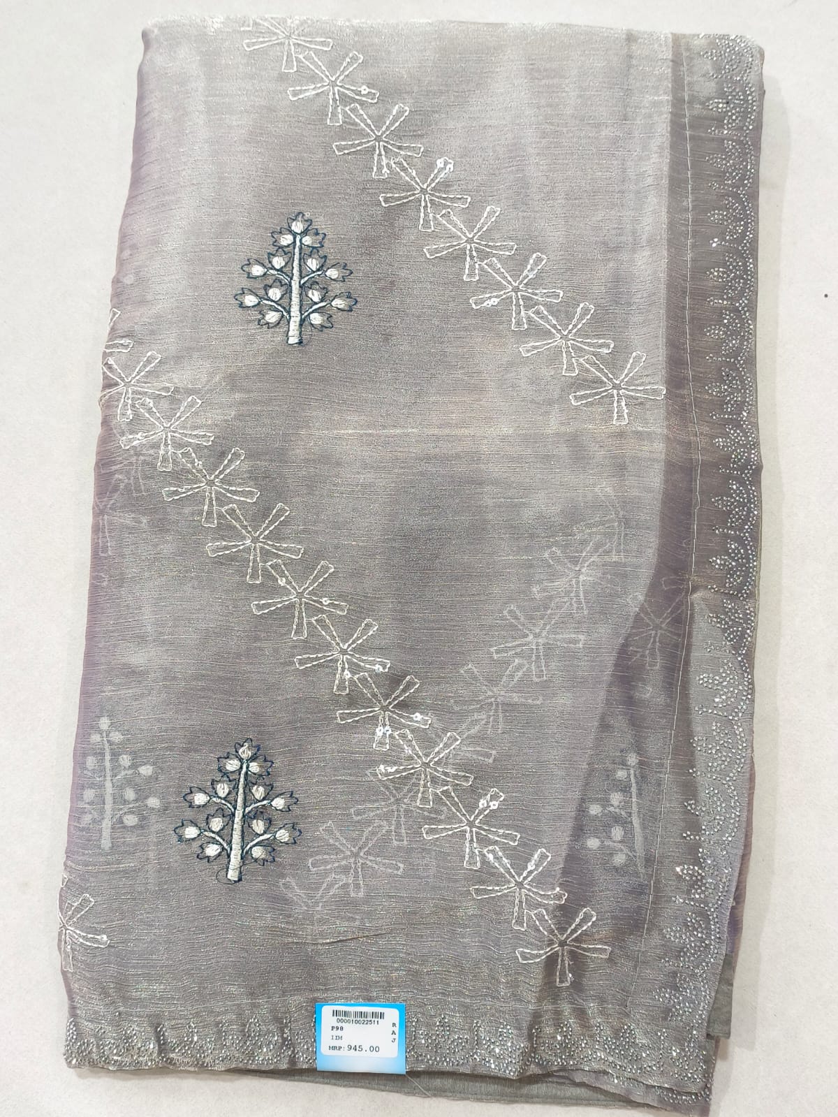 SKU; RF104 RAJ FASHION SEQUENCEWORK JIMMY CHHO SAREE PREMIUM