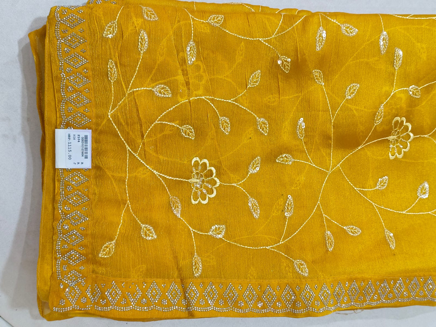 SKU ;RF 109 RAJ FASHION STONE WITH CHIKANKARI JIMMY CHHO SAREE