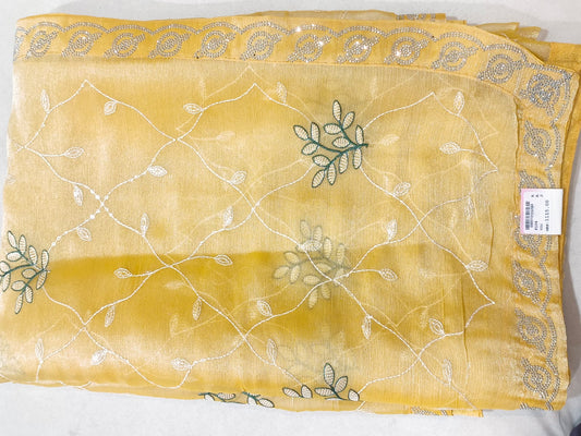 SKU ; RF 124 RAJ FASHINON SPECIAL HALDI CEREMONY NEW TREDDING JIMMY CHHO SAREE
