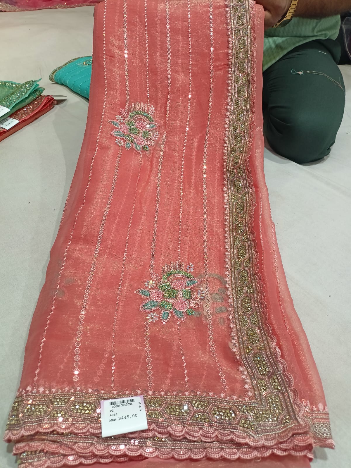 SKU ;RF 142 RAJ FASHION ORGENZA  PURE TISSUE  HANDMADE JAIPURI WORK