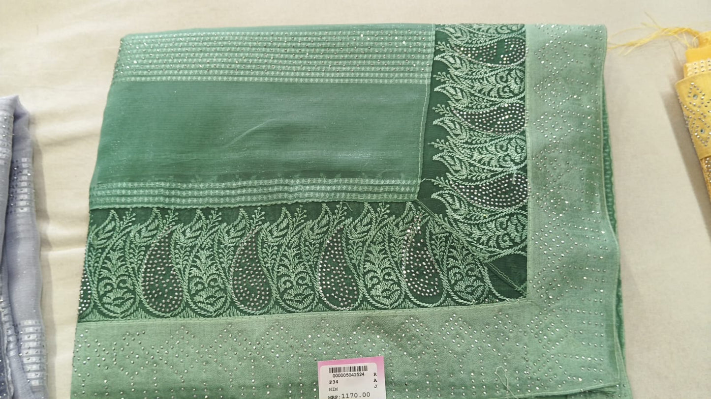 SKU ;RF211 RAJ FASHION NEW TREDDING CHIFFON WITH DAIMOND SAREE