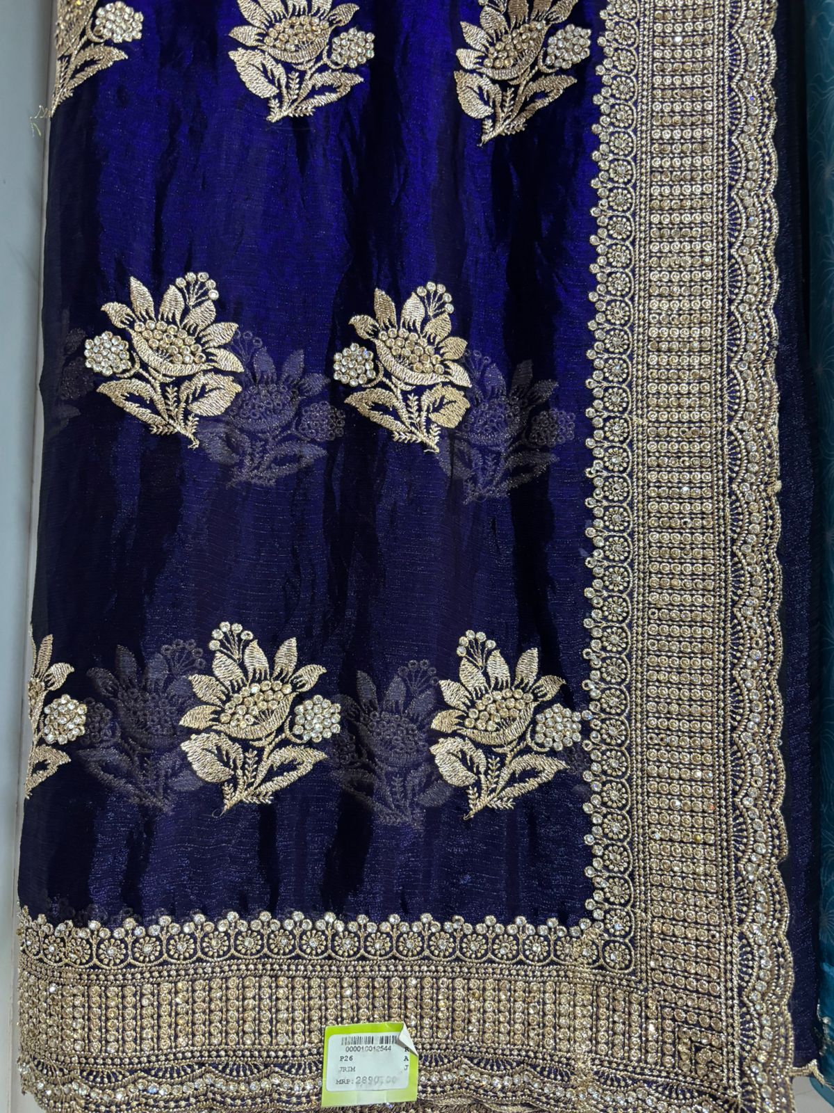 SKU; RF262 RAJ FASHION CHIMAR CHIFFON RESAM WORK ZARKHAN PREMIUM COLLECTION
