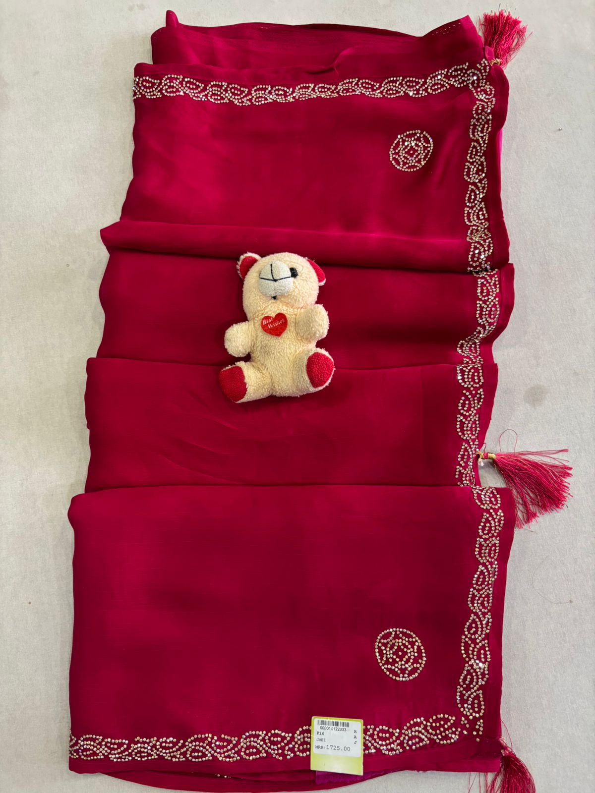 SKU; RF268 RAJ FASHION CHIFFON SAREE HANDWORK BORDER WELWET BLOUSE