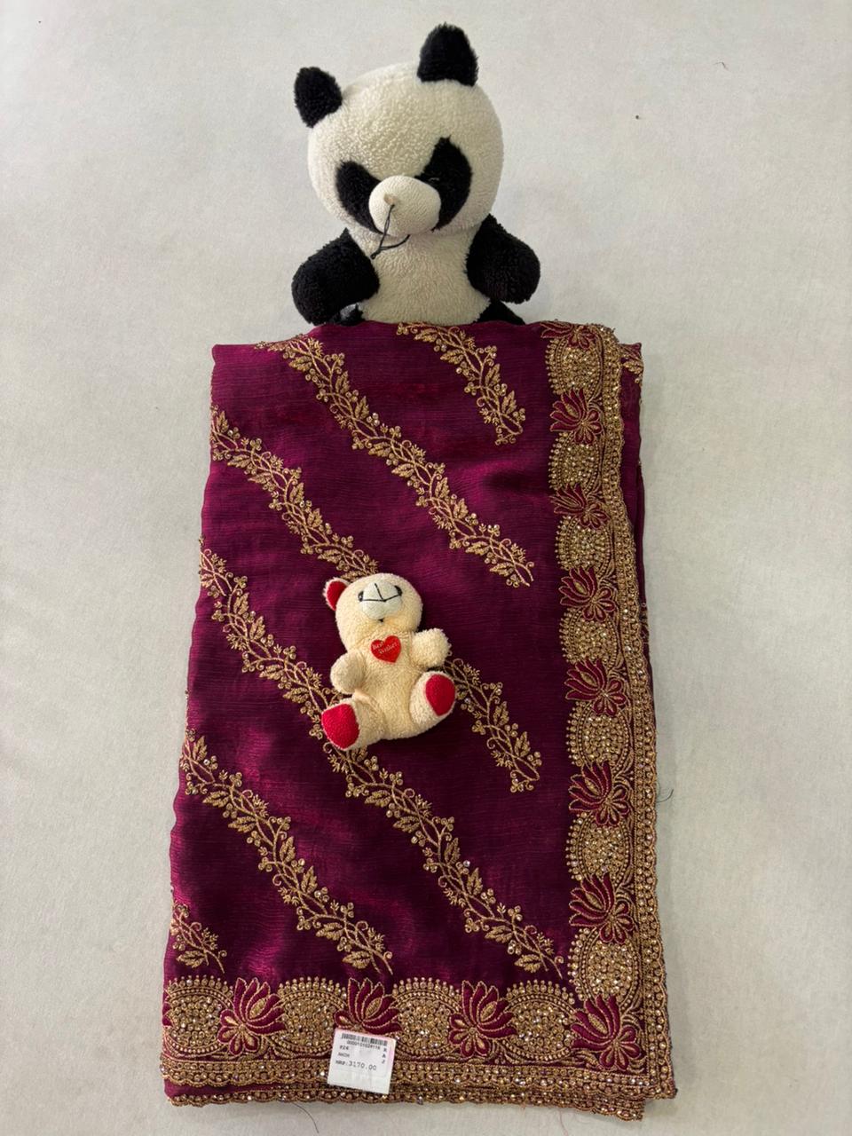 SKU; RF288 RAJ FASHION DULAHAN SPECIAL SAREE GOLDAN WORK PREMIUM