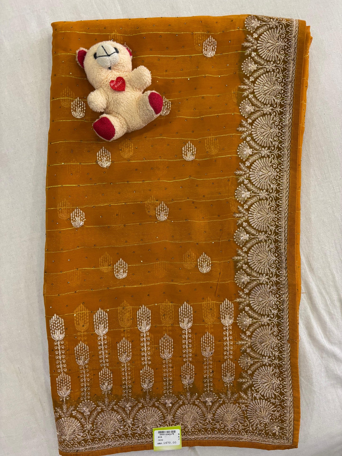 SKU; RF322 RAJ FASHION ZARDOSI WORK YELLOW AND PURPAL COLOR