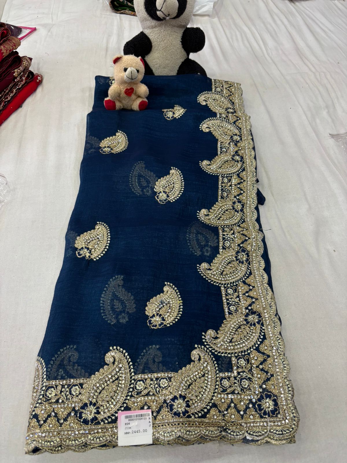 SKU; RF337 RAJ FASHION ZARDOSI WORK BLUE COLORE PREMIUM SAREE