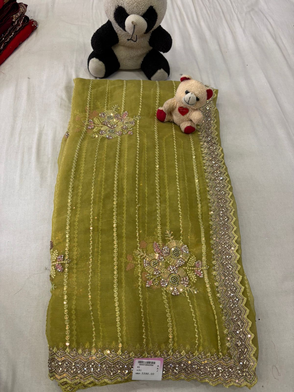 SKU; RF326 RAJ FASHION ORGANZA SAREE HAND MADE WITH SEQUENCE WORK