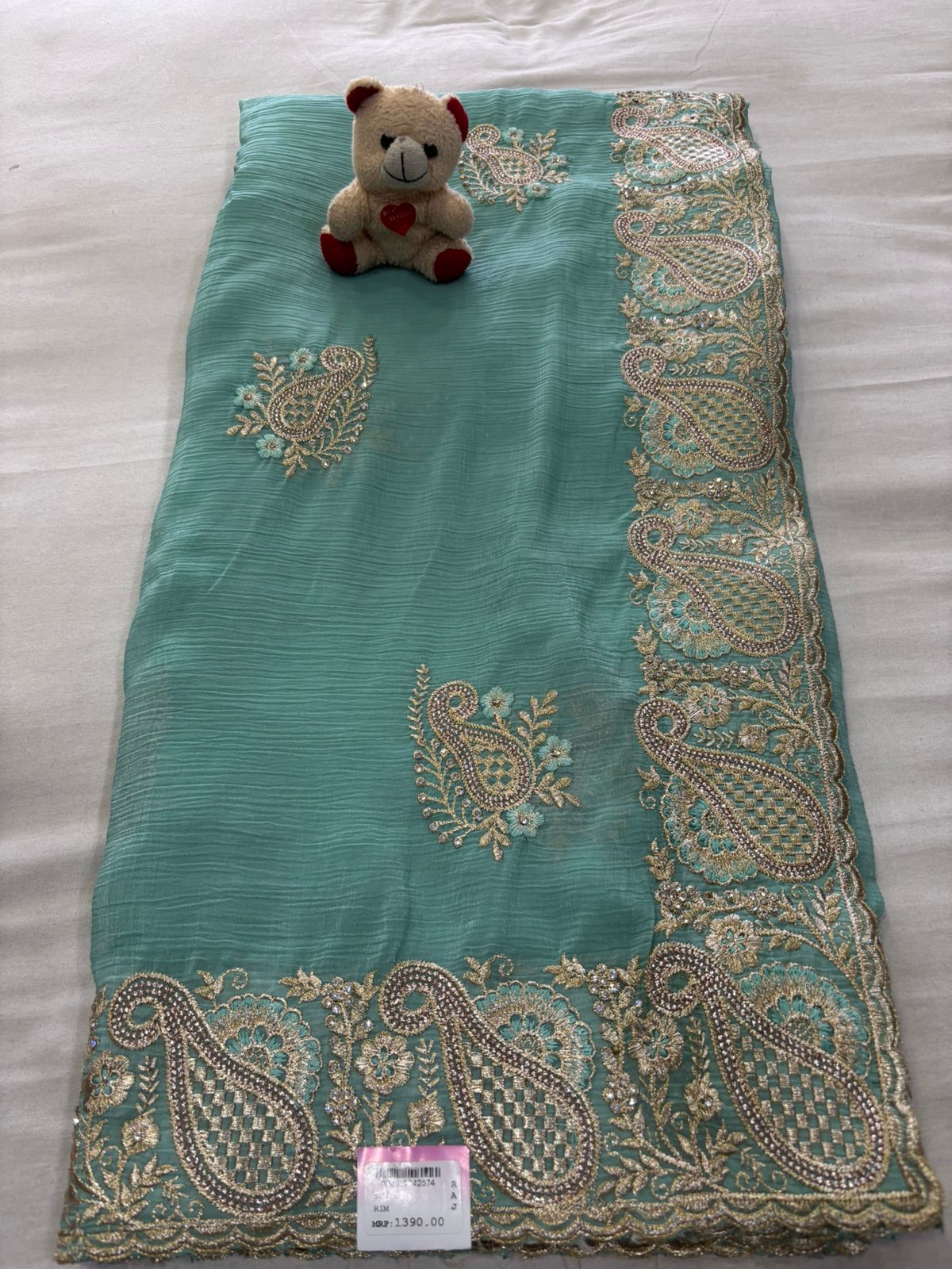 SKU; RF324 RAJ FASHION GEORGETTE SAREE EMBROIDERY WORK