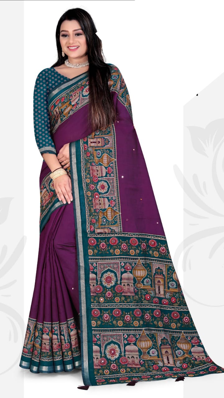 SKU ; RF356 RAJ FASHION COTTAN SAREE FEBRIC MAL SOFT SAREE GATHA 27029