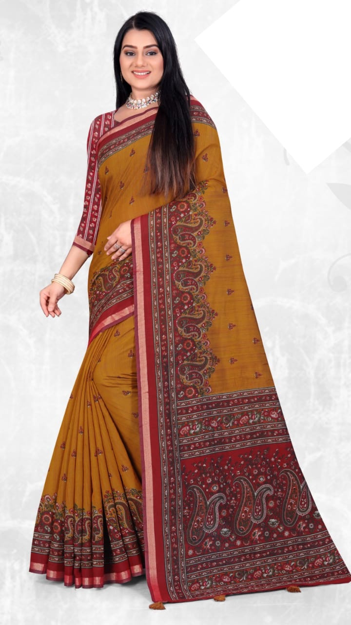 SKU ;RF364 RAJ FASHION COTTAN SAREE WITH MIRRAR WORK MISHIKA 27008