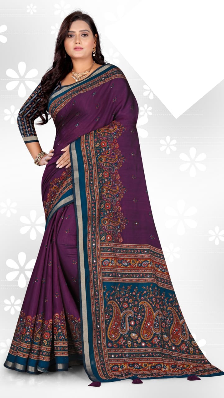 SKU ;RF364 RAJ FASHION COTTAN SAREE WITH MIRRAR WORK MISHIKA 27008