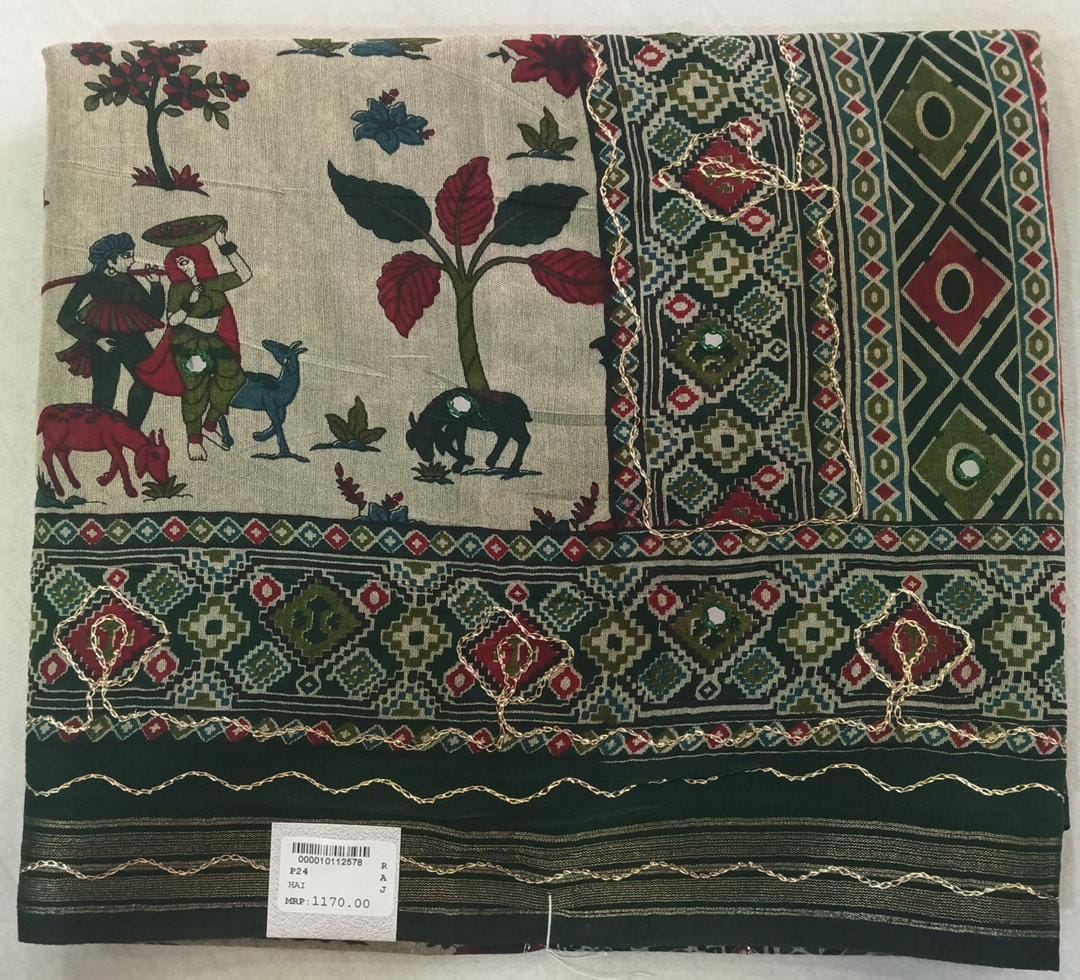 SKU;RF40 RAJ FASHION TRENDING COTTAN SAREE AARI WORK