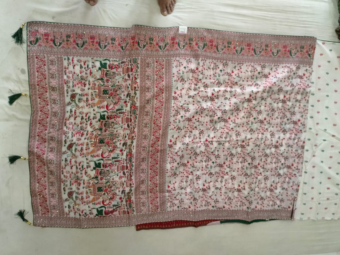 SKU ;RF14 RAJ FASHION PURE SILK KALAMKARI PRINT WITH DAIMOND PALLU