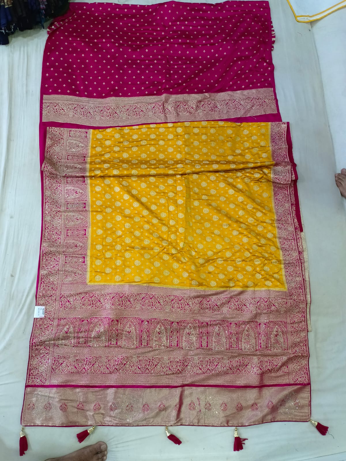 SKU ;RF22 RAJ FASHION AJRAKH STYLE PATTOLA SAREE NEW TREDDING