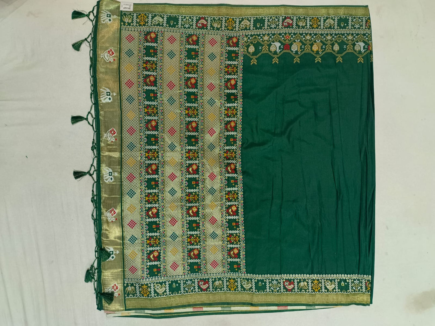 SKU; RF101 RAJ FASHION KALAMKARI PRINT PURE SILK GUJRATI PATTAN SAREE