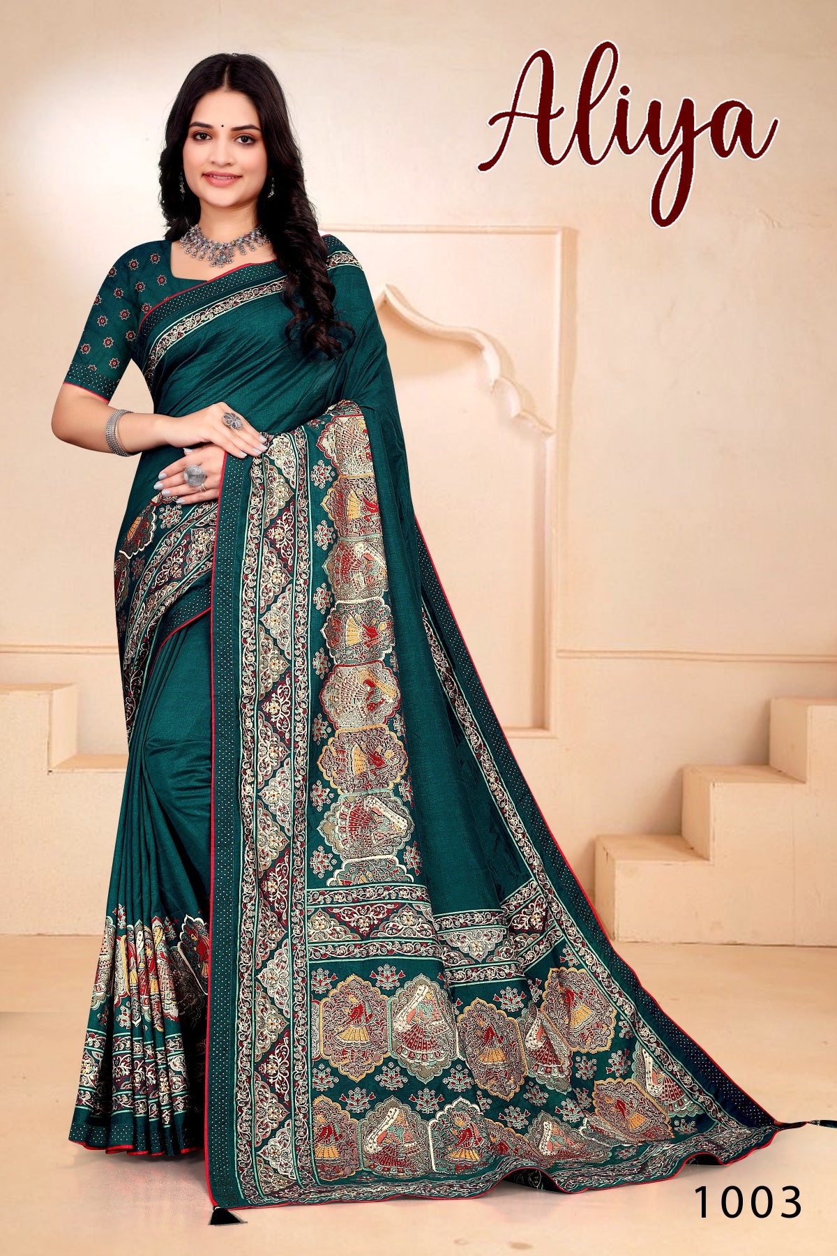 SKU ;RF2400 RAJ FASHION NEW FABRIC PALNE SILK PASMINA PREMIUM SAREE