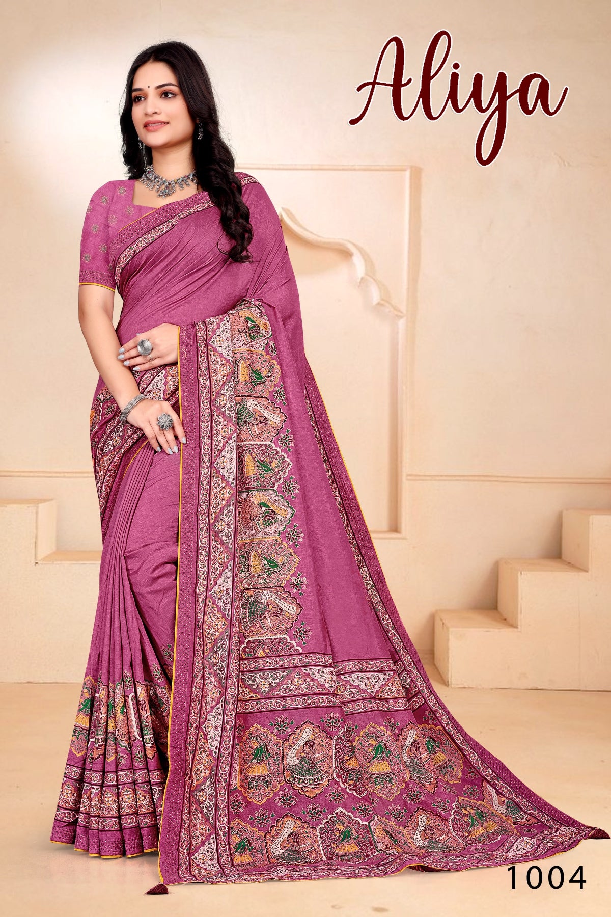 SKU ;RF2400 RAJ FASHION NEW FABRIC PALNE SILK PASMINA PREMIUM SAREE