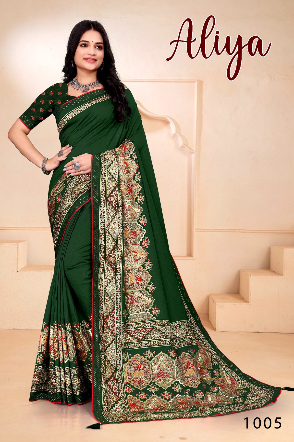 SKU ;RF2400 RAJ FASHION NEW FABRIC PALNE SILK PASMINA PREMIUM SAREE