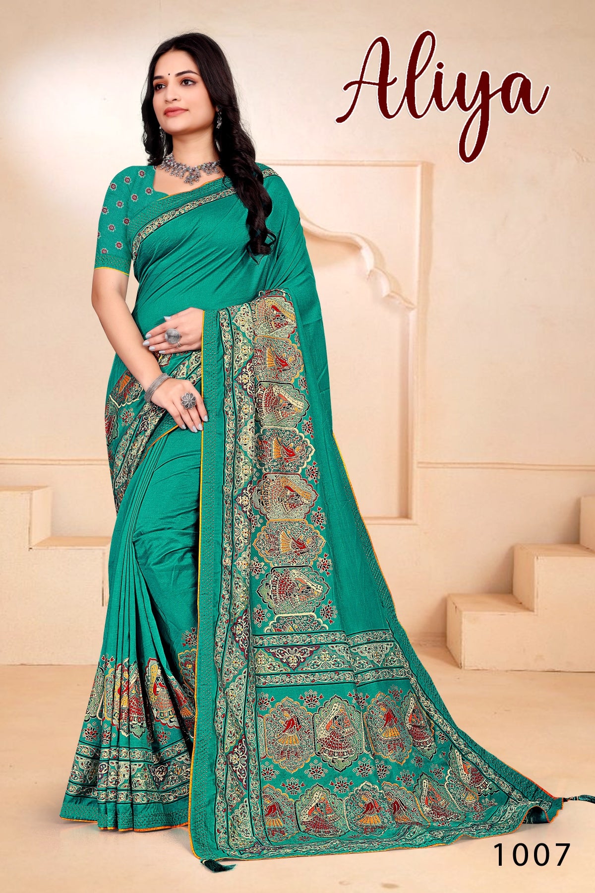 SKU ;RF2400 RAJ FASHION NEW FABRIC PALNE SILK PASMINA PREMIUM SAREE