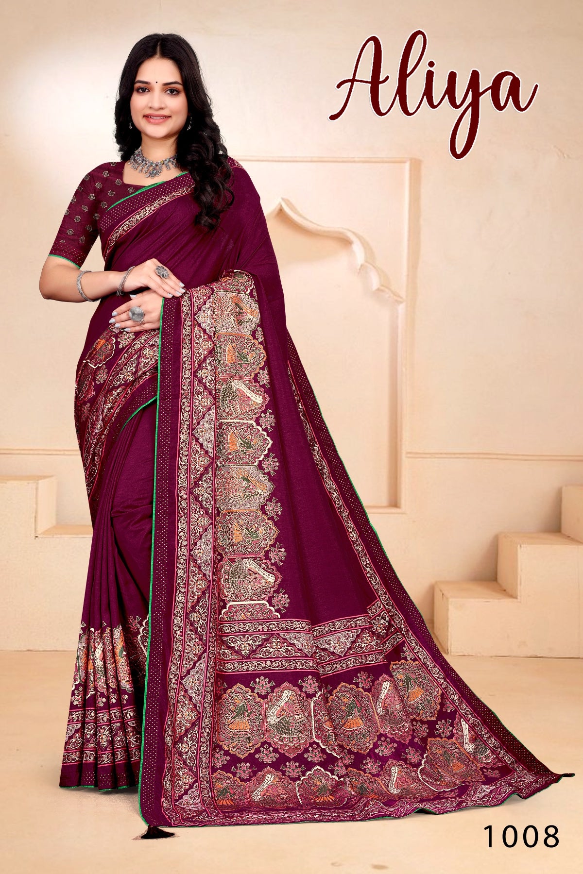 SKU ;RF2400 RAJ FASHION NEW FABRIC PALNE SILK PASMINA PREMIUM SAREE