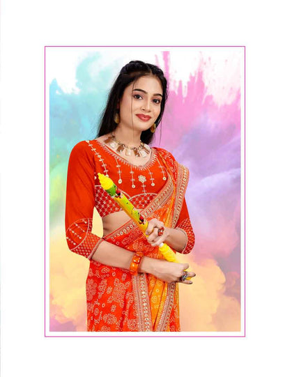 SKU ; RF 2700 RAJ FASHION RAJSTHANI BANDHEJ ROYAL LOOK PREMIUM SAREE
