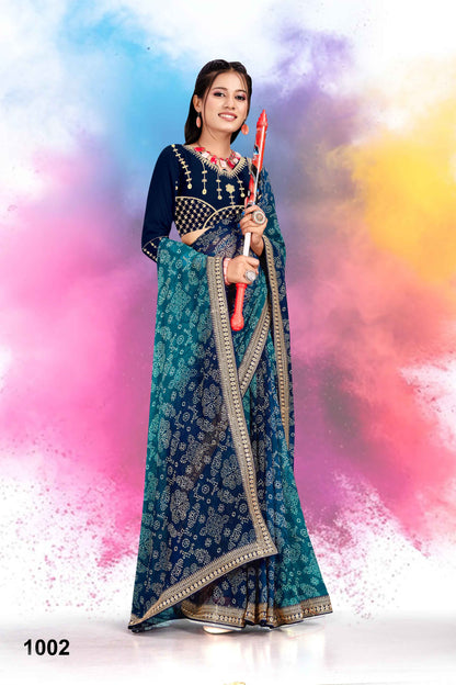 SKU ; RF 2700 RAJ FASHION RAJSTHANI BANDHEJ ROYAL LOOK PREMIUM SAREE
