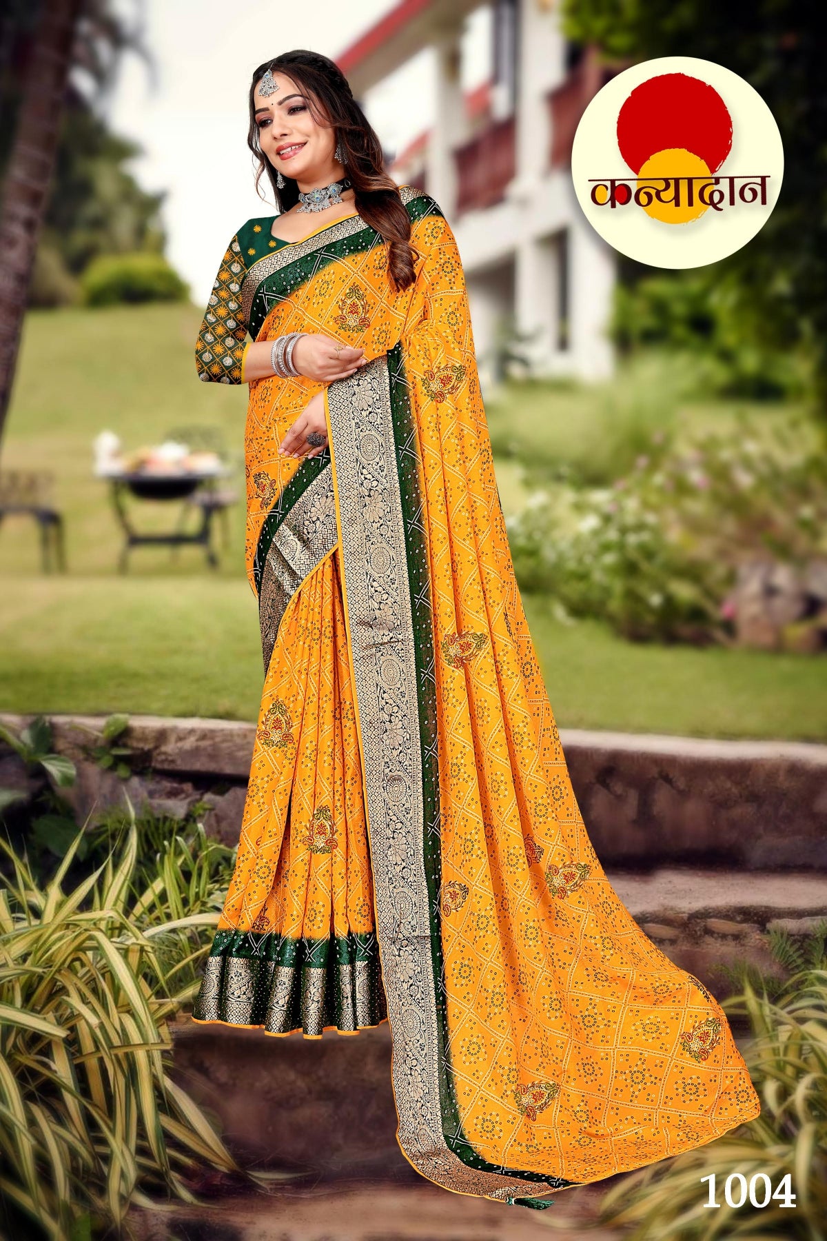 SKU ; RF2500 RAJ FASHION BANDHANI SAREE ROYAL GEORGETTE