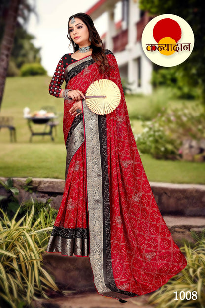 SKU ; RF2500 RAJ FASHION BANDHANI SAREE ROYAL GEORGETTE