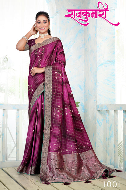 SKU ; 2200 RAJ FASHION KANJIVARAM SILK SAREE WITH DAIMOND WORK