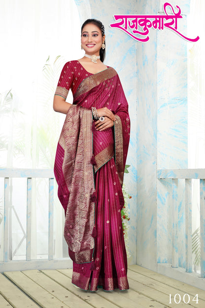 SKU ; 2200 RAJ FASHION KANJIVARAM SILK SAREE WITH DAIMOND WORK