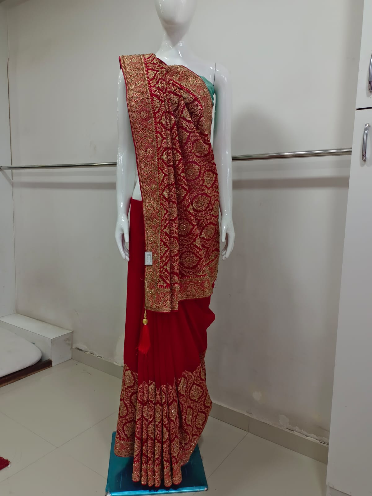SKU ; RF 2870 RAJ FASHION DULHAN SAREE EMBROIDERY WORK ROYAL LOOK SAREE