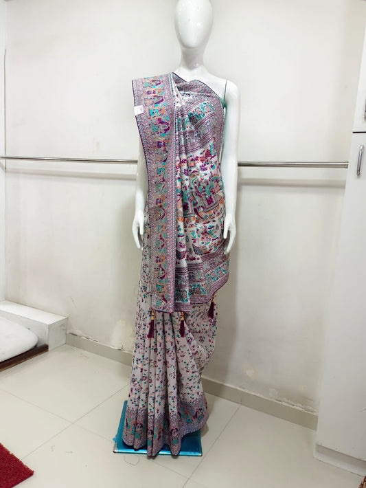 SKU ;RF14 RAJ FASHION PURE SILK KALAMKARI PRINT WITH DAIMOND PALLU