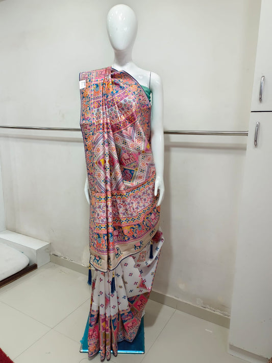 SKU ;RF17 RAJ FASHION NEW AJRAKH PATTAN GUJRATI MODAL SAREE
