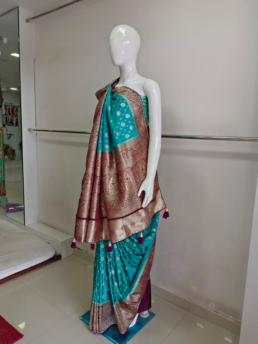SKU ;RF22 RAJ FASHION AJRAKH STYLE PATTOLA SAREE NEW TREDDING