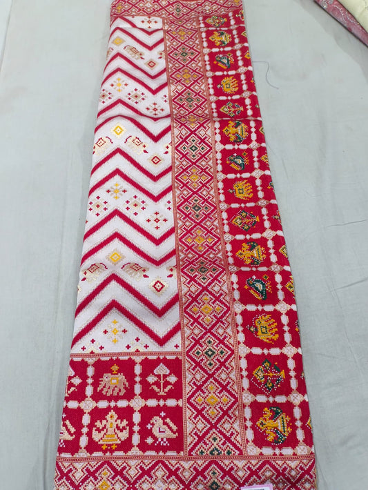 SKU;RF229 RAJ FASHION  LEHARIYA PATTOLA PASMINA SAREE