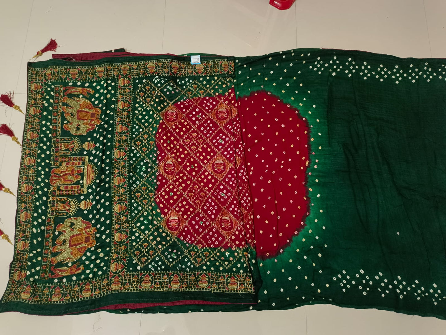SKU ;RF38 RAJ FASHION PURE GAJI HANDWORK BANDHANI SAREE PREMIUM SAREE