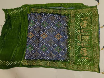 SKU ;RF38 RAJ FASHION PURE GAJI HANDWORK BANDHANI SAREE PREMIUM SAREE