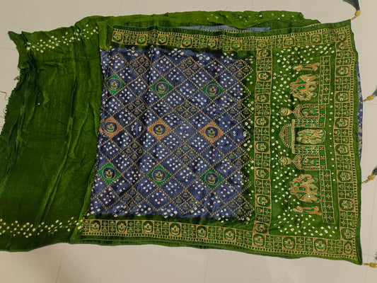 SKU ;RF38 RAJ FASHION PURE GAJI HANDWORK BANDHANI SAREE PREMIUM SAREE